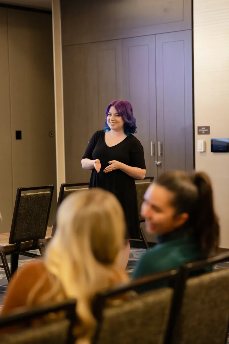 Jaclyn speaking at an Eastside Entrepreneurs event